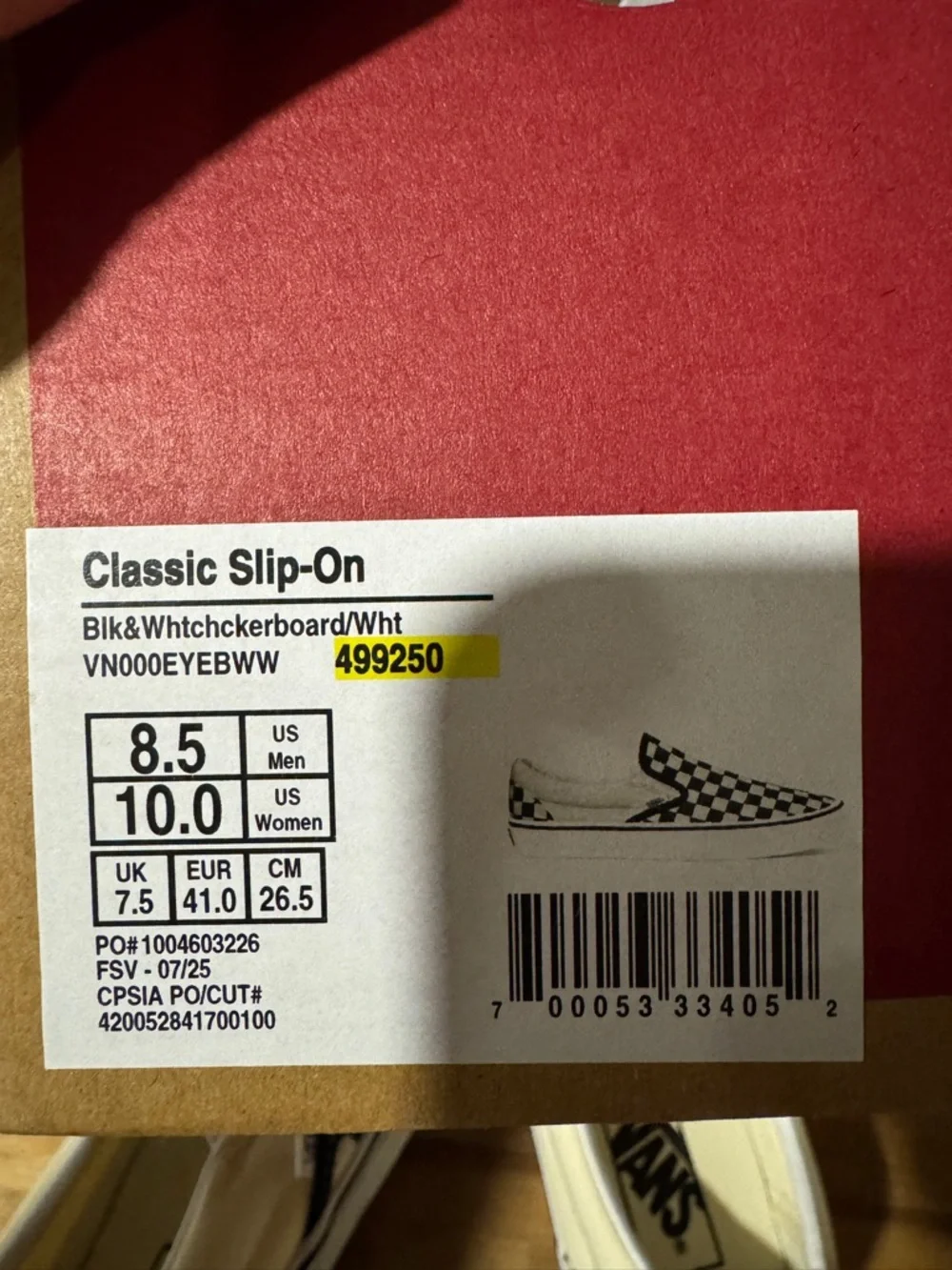 Vans Slip-On Sneakers in Black and White Checkerboard - Picture 5 of 6